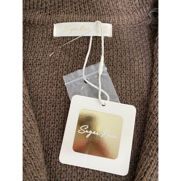 Sugar Rain Women’s Brown Cardigan Sweater Sz S - Picture 6 of 7